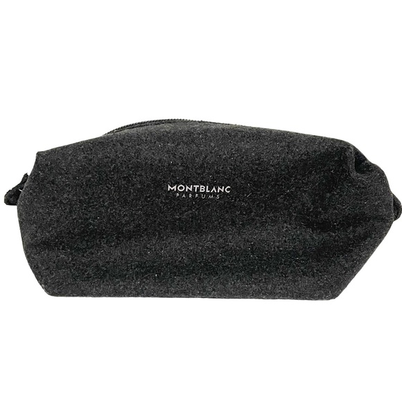 Montblanc Parfums Wool Blend Toiletry Pouch Expandable Shave Travel Bag Grey - Picture 1 of 5